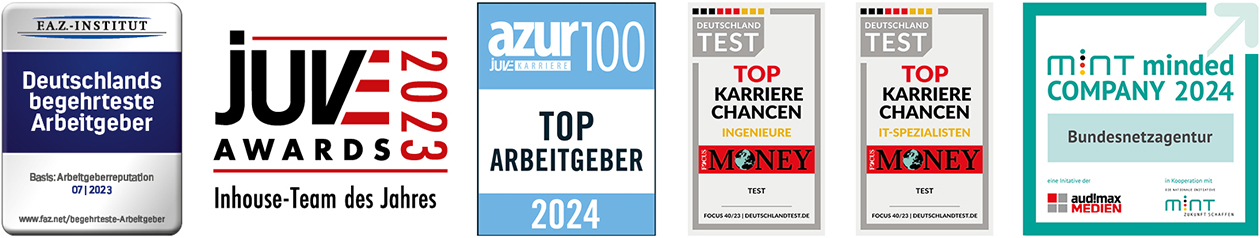 Logos: FAZ, IT Spezialisten, Ingenieure, Azur 100 Top Arbeitgeber